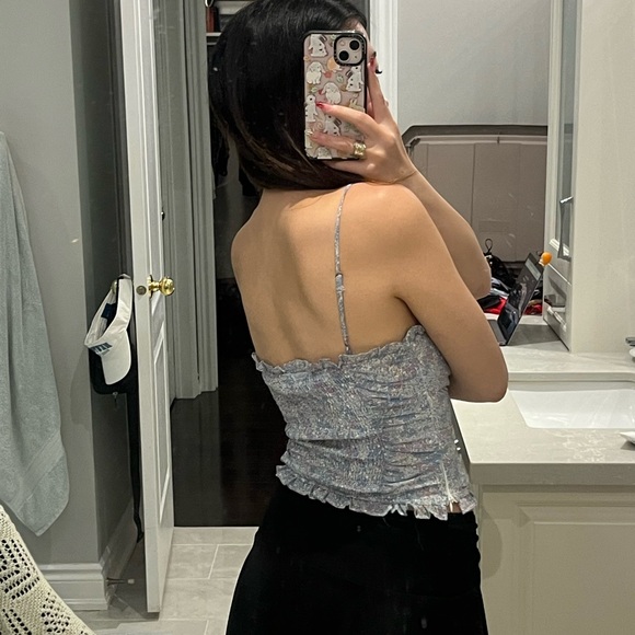 floral corset style ruched top - Picture 3 of 6